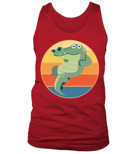 Crocodile Retro Sunset Vintage Wild Animal Tank Top Unisex