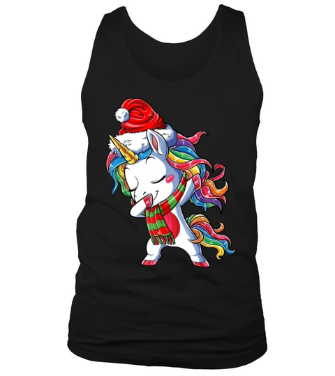 Dabbing Unicorn Santa Christmas Kids Girls Women X Tank Top Unisex