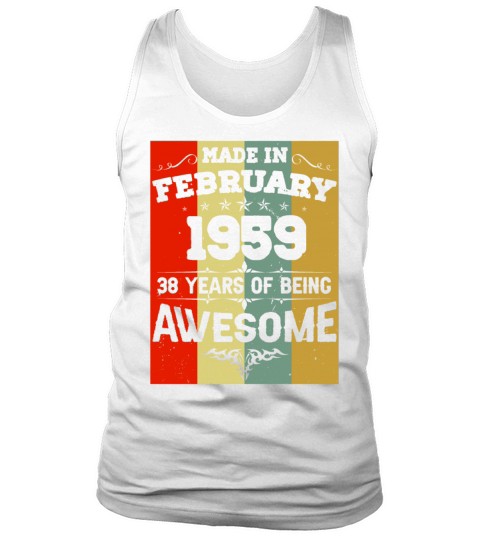 February 1959 Vintage Birthday Present Tank Top Unisex