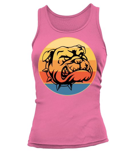 Bulldog Dog Breed Vintage Retro Sunset Tank top Woman