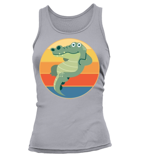 Crocodile Retro Sunset Vintage Wild Animal Tank top Woman
