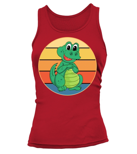 Crocodile Retro Sunset Vintage Wild Animal Tank top Woman