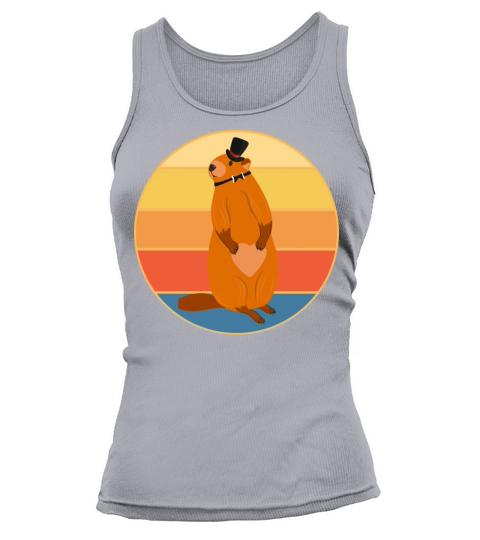 Cute Groundhog Retro Sunset Vintage Animal Lover Tank top Woman