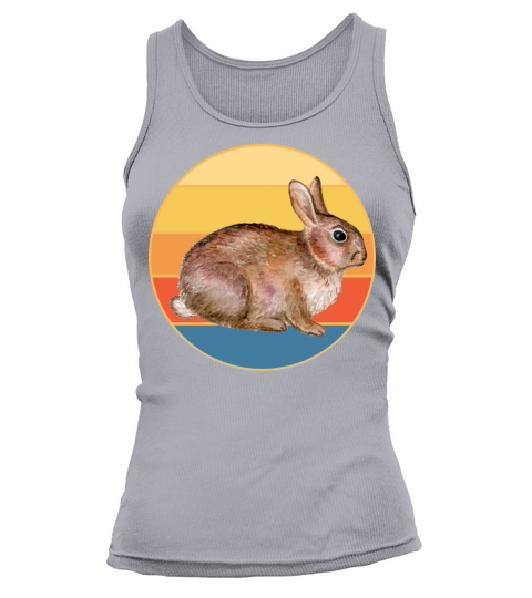 Cute Rabbit Bunny Retro Sunset Vintage Animal Pet Tank top Woman