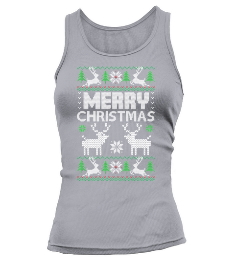 Merry Christmas ugly sweater design Tank top Woman