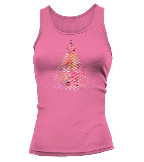 Merry Christmas Womens Girls Pink Tree Christmas Tank top Woman