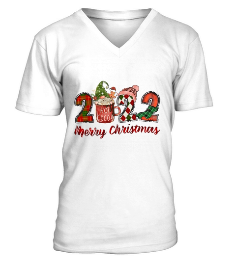 2022 Gnome Merry Christmas V-Neck T-shirt