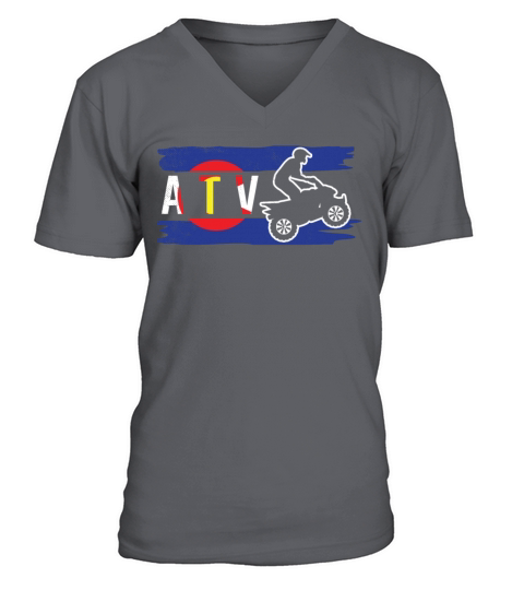 all terrain vehicles vintage colorado flag art V-Neck T-shirt