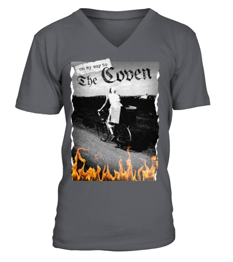 Coven Collage Flames Witch V-Neck T-shirt