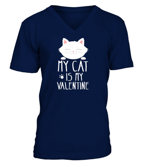 Cute Cat Valentines Day Kitten Kitty Love Gift V-Neck T-shirt