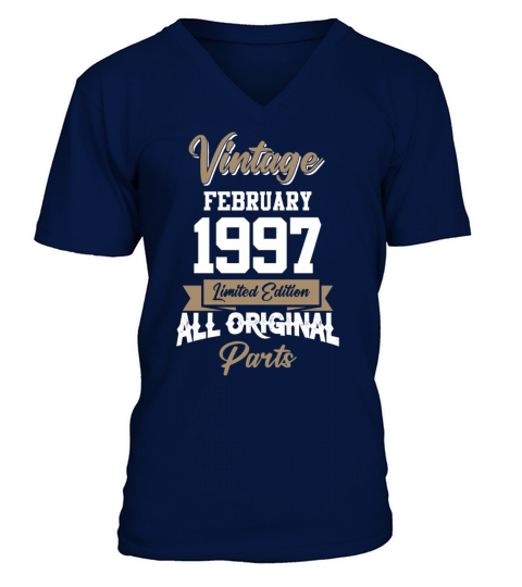 February 1997 Vintage Birthday Present V-Neck T-shirt