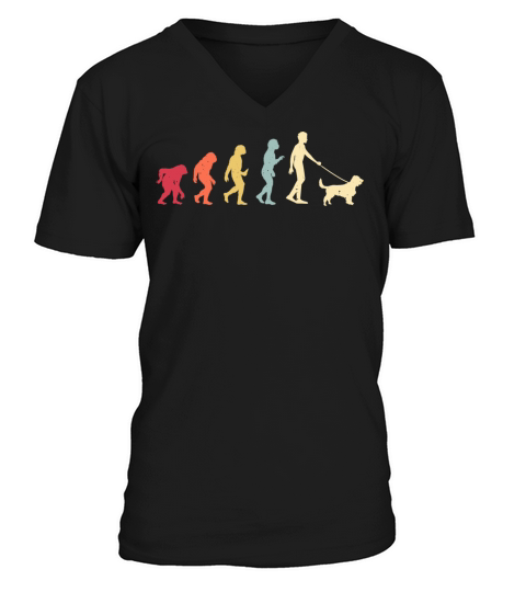 Field Spaniel Evolution Retro Vintage V-Neck T-shirt