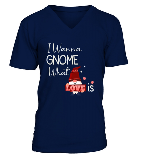 Funny 80s Gnome Valentines Day V-Neck T-shirt