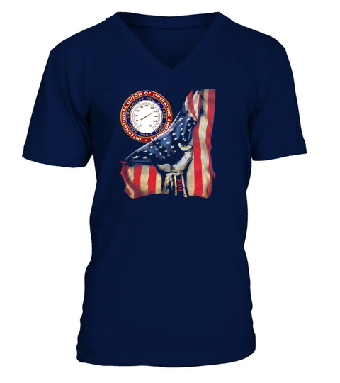 International Union of Operating Engineers American flag shirt OE324 V-Neck T-shirt