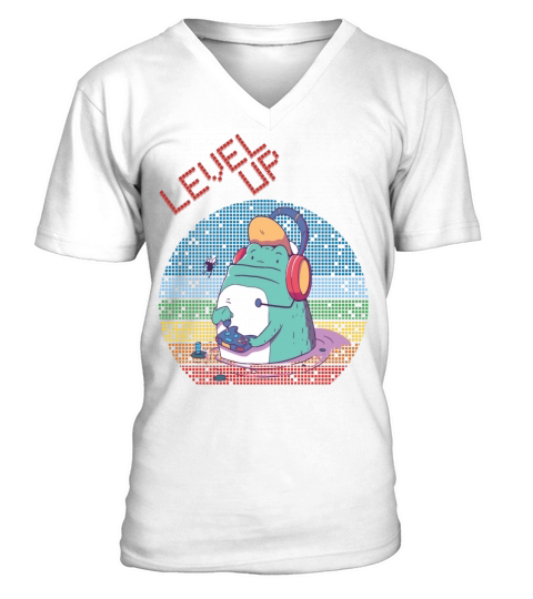 Level Up Gamer Video Games Retro Vintage Gaming Ga V-Neck T-shirt