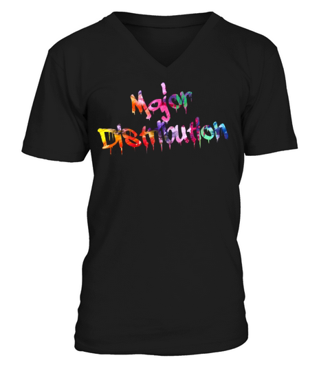 Major Distribution Paint Drip Minimalist Typograph V-Neck T-shirt