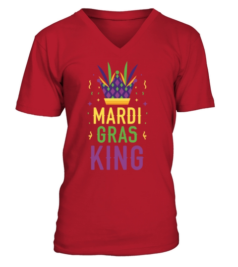 Mardi Gras King New Orleans Louisiana Parade V-Neck T-shirt
