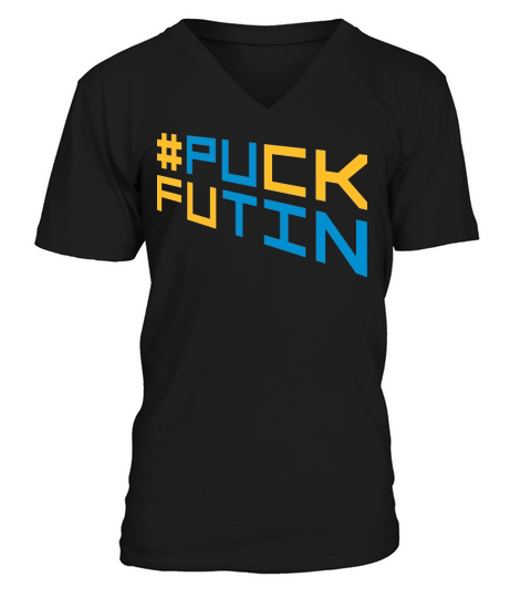 puck futin logo design V-Neck T-shirt