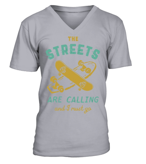 The Streets Are Calling Vintage Skateboarding Skat V-Neck T-shirt