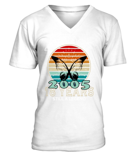 Vintage 18th Birthday 2005 Sports Gift V-Neck T-shirt