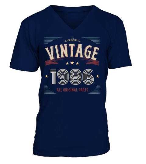 VINTAGE 1986 ALL ORIGINAL PARTS V-Neck T-shirt