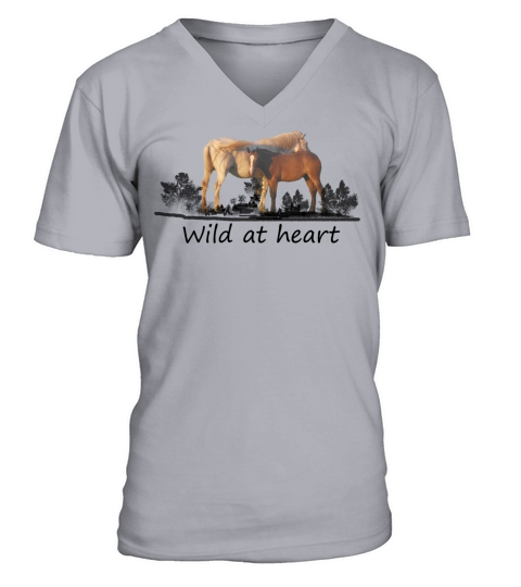 Wild at heart horse farm vintage western life free V-Neck T-shirt