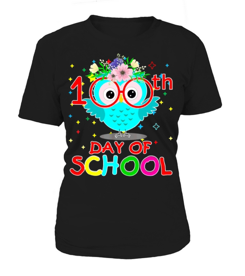 100 Days Of School Cute Owl Happy 100th Day Women's T-Shirt