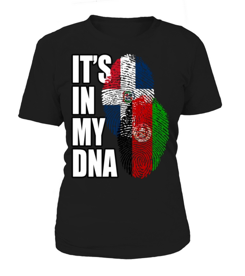 Afghan And Dominican Mix Heritage DNA Flag Women's T-Shirt