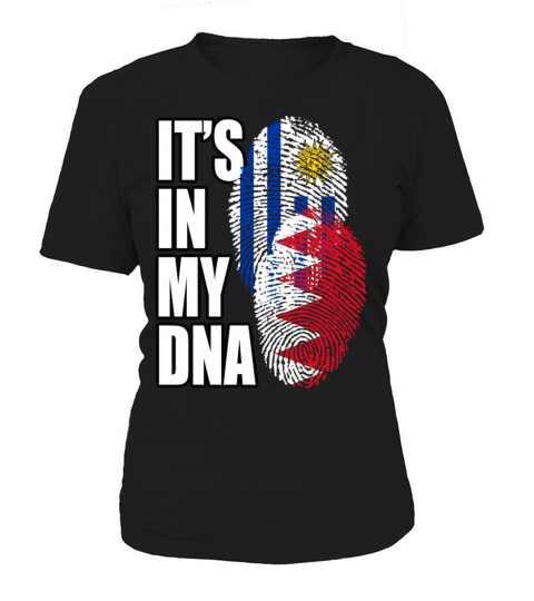 Bahraini And Uruguayan Mix Heritage DNA Flag Women's T-Shirt