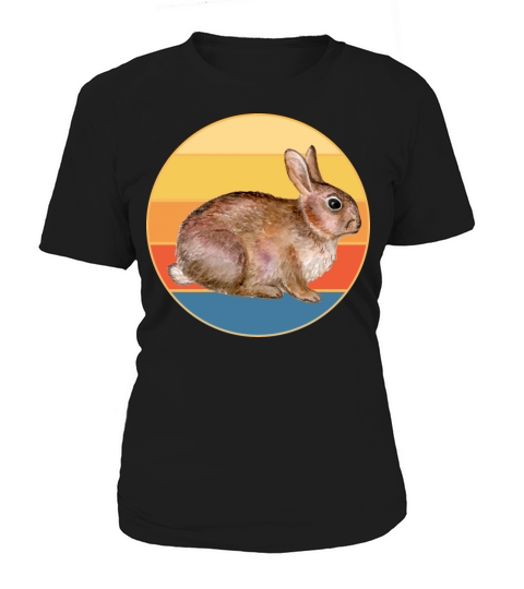 Cute Rabbit Bunny Retro Sunset Vintage Animal Pet Women's T-Shirt