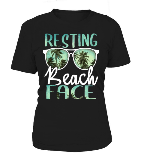Resting Beach Face Vintage Retro Funny Beach Vacat Women's T-Shirt