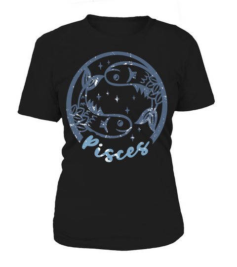 Vintage Distressed Pisces Symbol Zodiac Sign Birth Women's T-Shirt