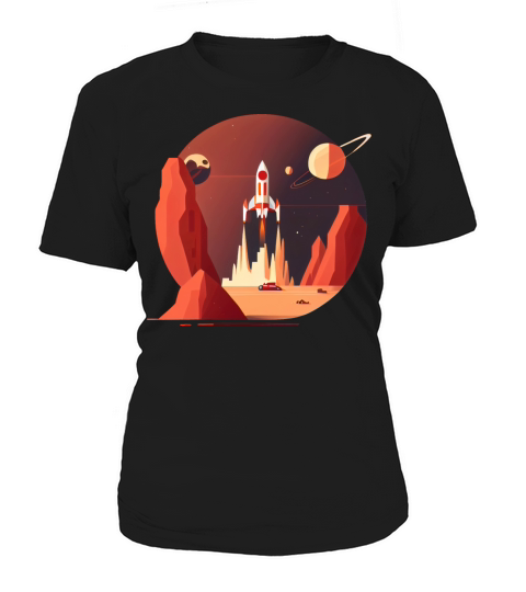 Vintage Space Science Mars Fiction Geek Solar Women's T-Shirt