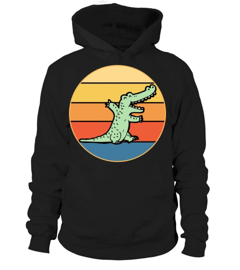 Crocodile Retro Sunset Vintage Wild Animal Hoodie Unisex