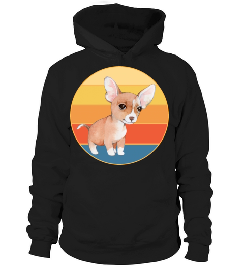Cute Chihuahua Dog Breed Vintage Retro Sunset Hoodie Unisex