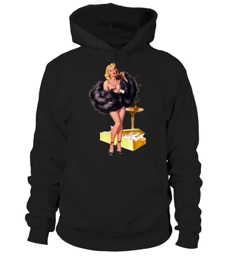 Retro vintage pin up girl in fur Hoodie Unisex