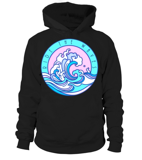Ride the Waves Surfing Light Blue Hoodie Unisex