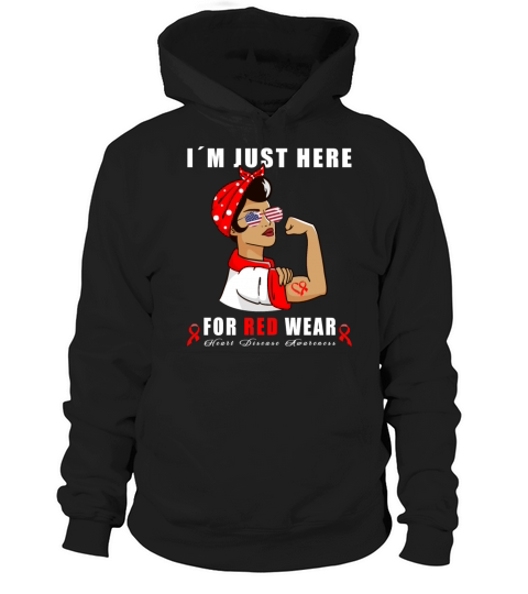 Wear Red Ribbon Heart Disease Awareness Hoodie Unisex