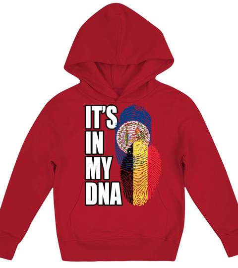 Belizean And Belgian Mix Heritage DNA Flag Kids Hoodie