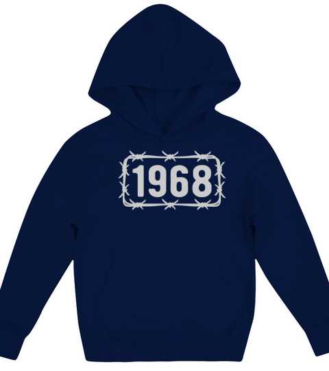 Birthday Vintage 1968 Barbed Wire Kids Hoodie
