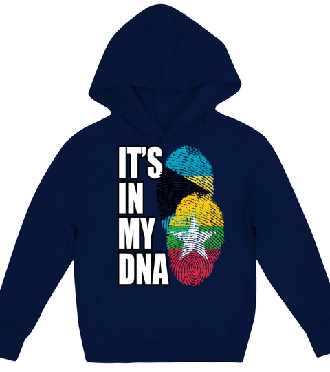 Burmese And Bahamian Mix Heritage DNA Flag Kids Hoodie