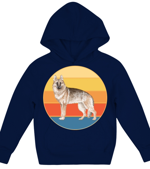 German Shepherd Dog Breed Vintage Retro Sunset Kids Hoodie