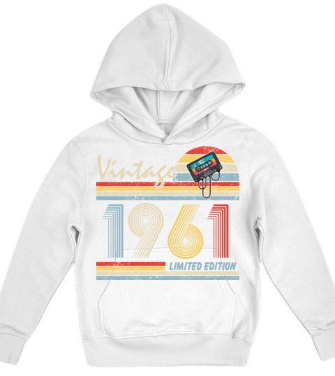 Happy 60th Birthday Vintage 1961 Shirt 60 Year Old Kids Hoodie