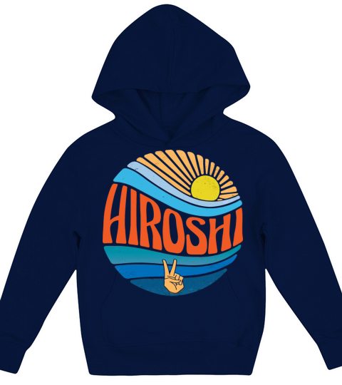 Hiroshi Shirt Vintage Sunset Hiroshi Groovy Tie Kids Hoodie