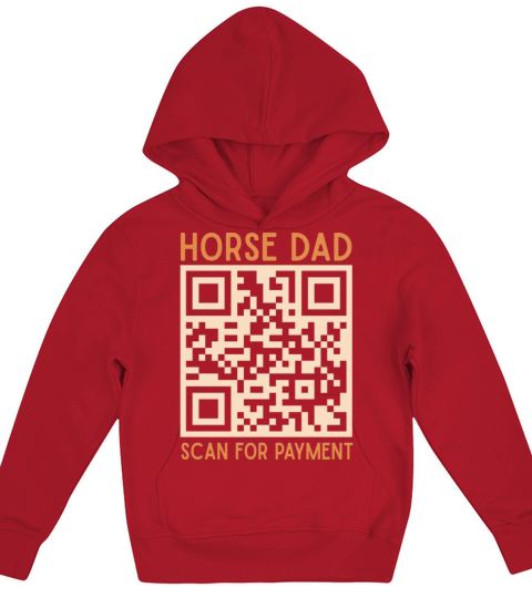 Horse Dad Scan For Payment Funny Quote Vintage Kids Hoodie