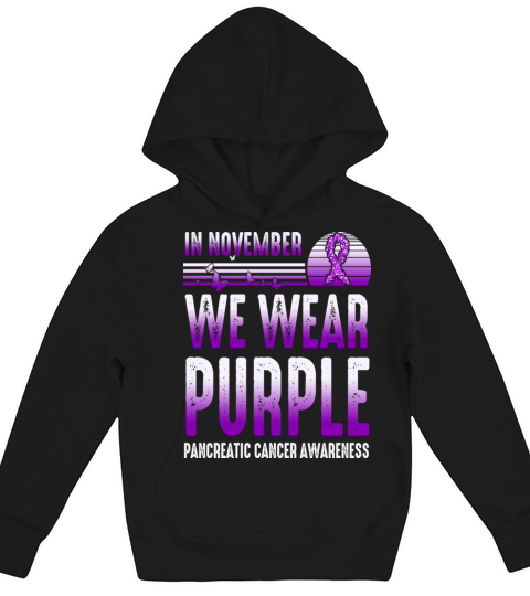 In November We Wear Purple Pancreatic Cancer Kids Hoodie