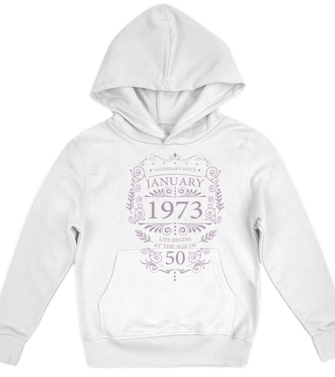 January 1973 Birthday Vintage 50th Birthday Kids Hoodie