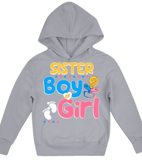 Pink or Blue Sister Loves You Best Sist Ever Big Kids Hoodie