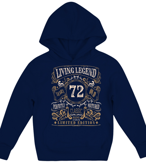 Retro Vintage Birth Whiskey Age 72 Years Old Kids Hoodie