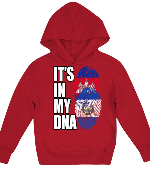 Salvadoran And Cambodian Mix Heritage DNA Flag Kids Hoodie